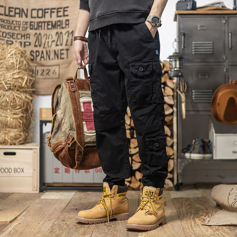 Herren Utility-Cargohose mit Kordelzug, elastischem Saum und Mehrfach-Taschen Drune