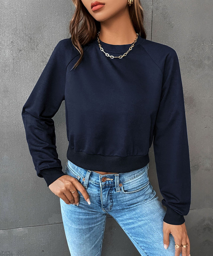 Damen Sportlicher Cropped Pullover Drune
