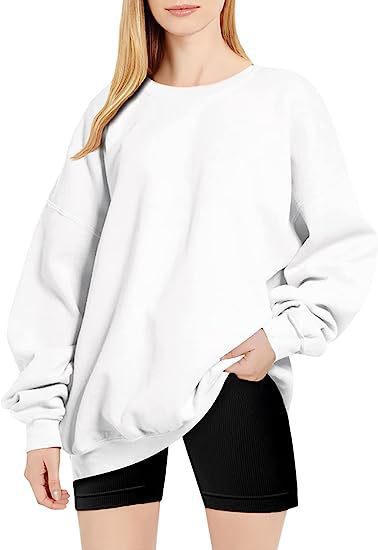 Damen nan Oversize-Sweater mit tiefem Schulterfall und gerippten Bündchen Drune