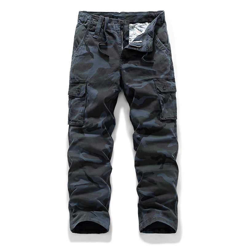 Herren Cargohose im Military‑Look mit Mehrfachtaschen, Kordelzugbund und verstärkten Kniepartien Drune