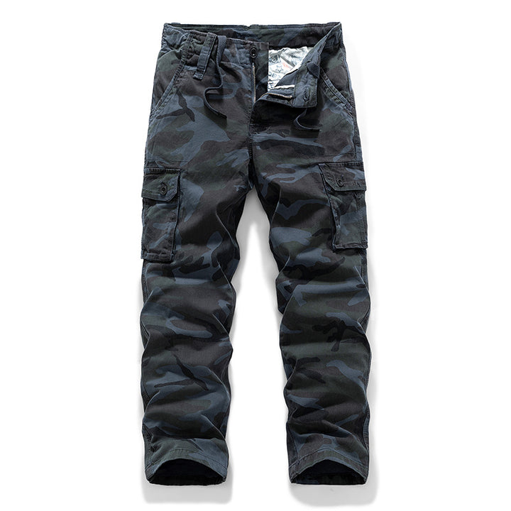 Herren Cargohose im Military‑Look mit Mehrfachtaschen, Kordelzugbund und verstärkten Kniepartien Drune