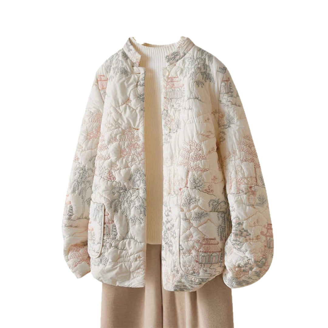 Damen Leichte gesteppte Jacke mit eleganten Stickereien Drune