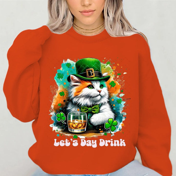 Damen Sweatshirt mit lustigem Katzenmotiv und inspirierendem Schriftzug Drune