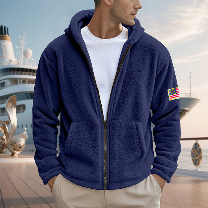 Herren gemütlicher Kapuzenpullover aus weichem Fleece mit bequemem Schnitt Drune