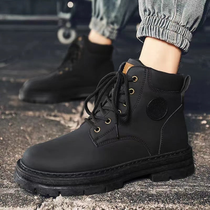 Damen Schnür-Biker-Boots mit robuster Plateau-Sohle Drune