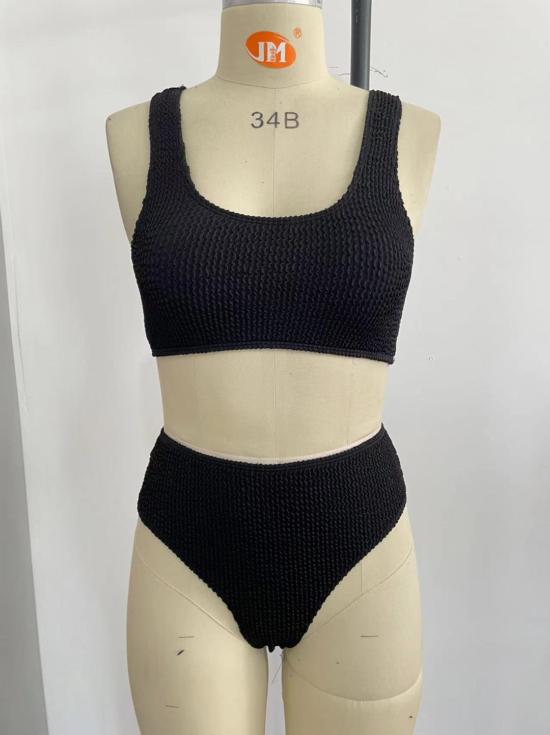 Damen High-Waist Bikini-Set mit modischem Rippstrick Drune
