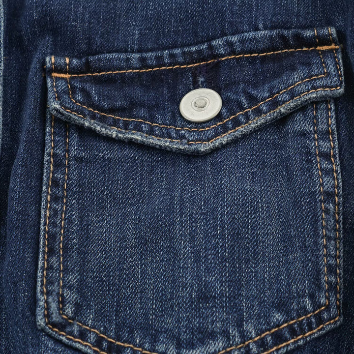 Damen Geradliniges Denim-Hemdkleid mit durchgehender Knopfleiste und Brusttaschen Drune