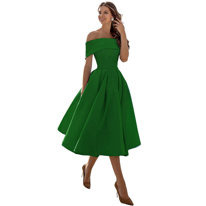 Drune | Vielseitiges Trägerloses Satin-Kleid Für Partys