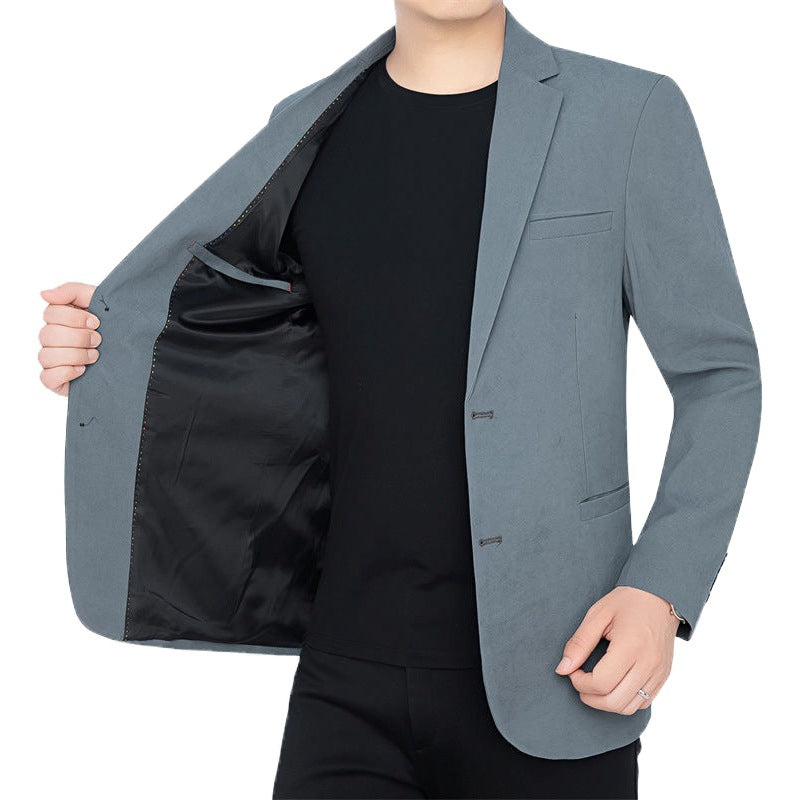 Herren Slim-Fit Ungefüttertes Sakko mit Notch-Revers und Zweiknopf-Silhouette Drune