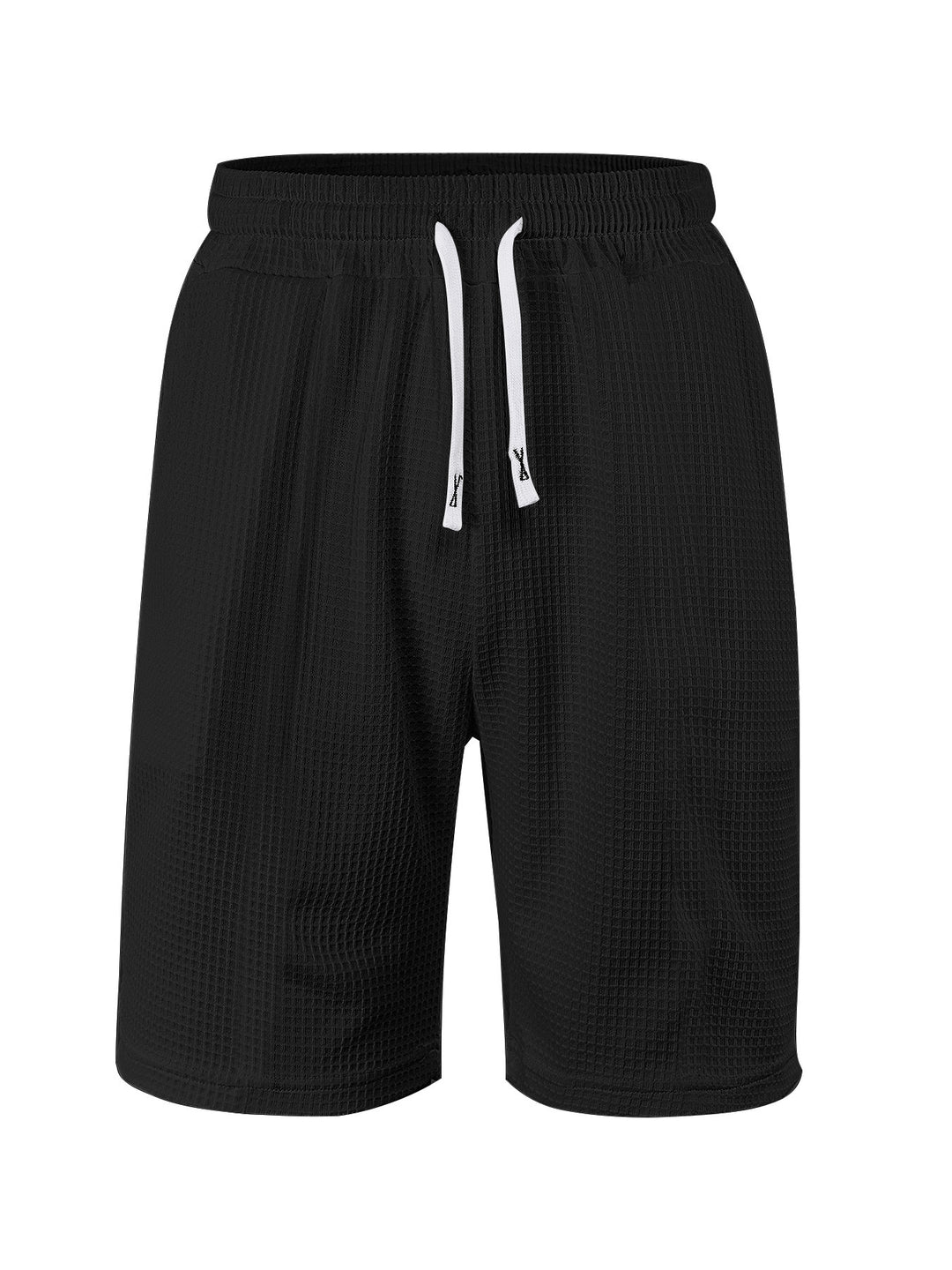 Herren nan atmungsaktive Waffel-Pyjama-Shorts mit elastischem Komfortbund, Tunnelzug und seitlichen Eingrifftaschen Drune