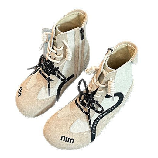Damen High-Top Sneakers mit innovativer Schnürung und Reißverschluss Drune