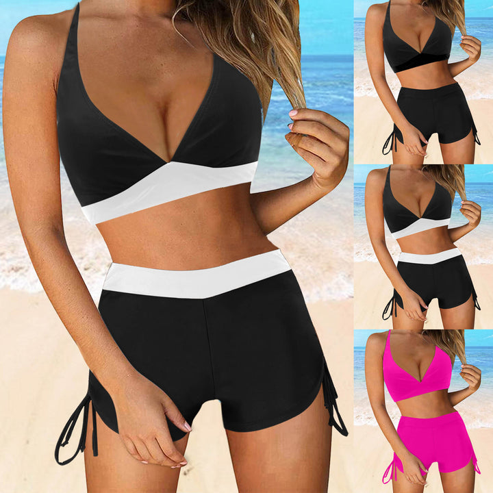 Damen Sportliches Bikini-Set mit modischem Hochbund und Seitenbindebändern Drune