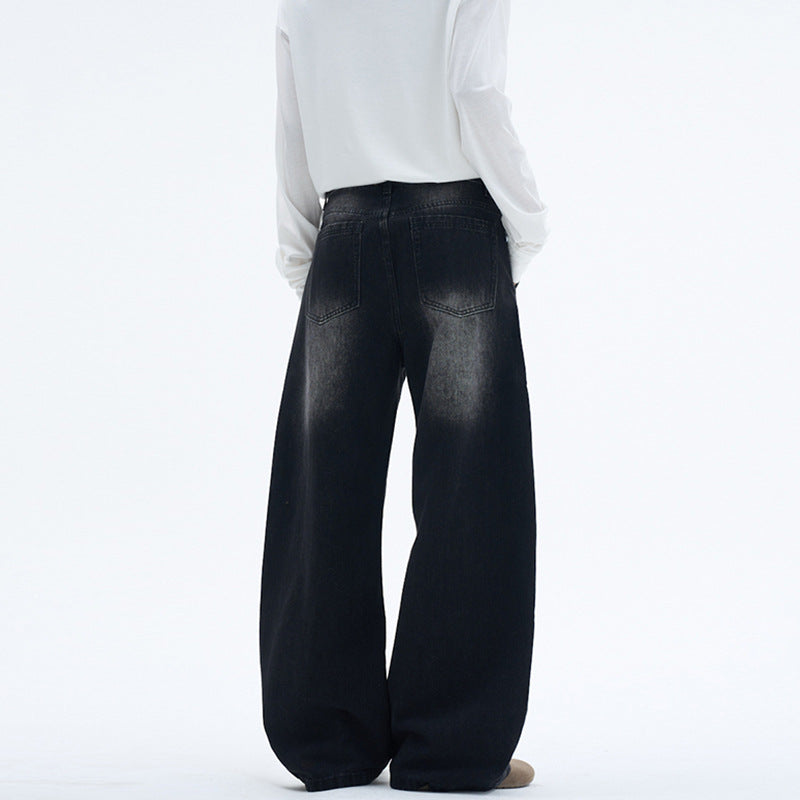 Damen Extraweite Palazzodenim-Jeans mit hoher Bundlinie, Paneelnähten und weitem Saum Drune