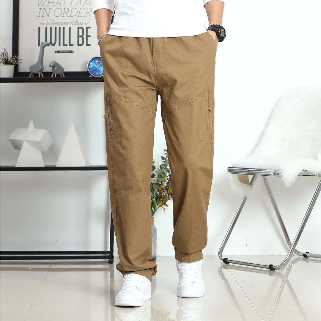Herren Weite Cargohose im Utility‑Stil mit seitlicher Reißverschlusstasche und ergonomischen Nähten Drune