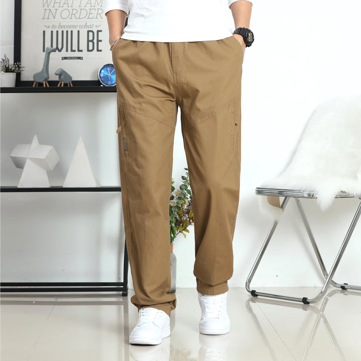Herren Weite Cargohose im Utility‑Stil mit seitlicher Reißverschlusstasche und ergonomischen Nähten Drune