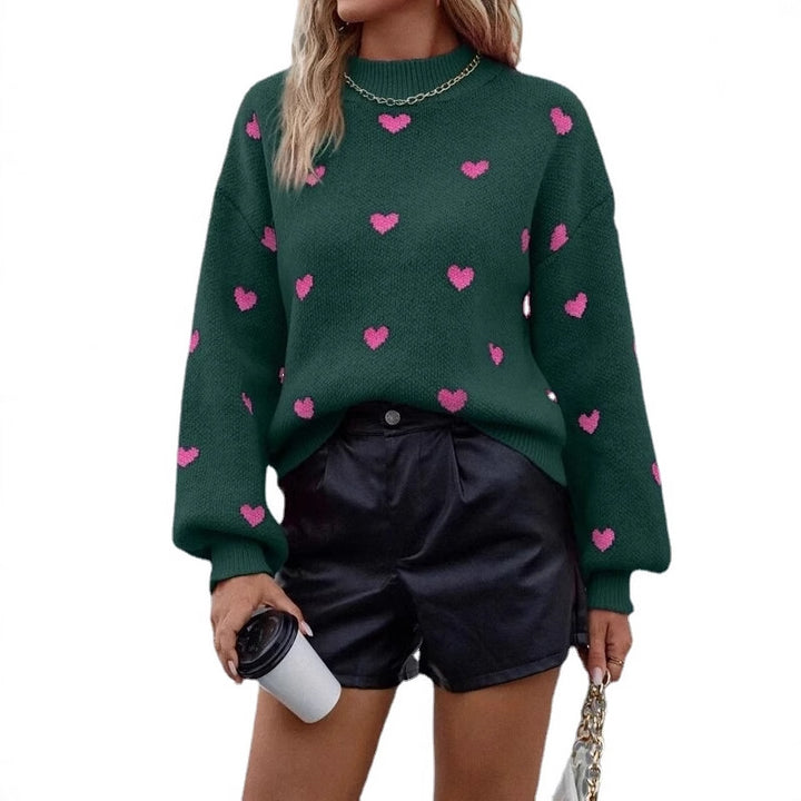 Damen Pullover mit Herzen-Design und lässigem Schnitt Drune