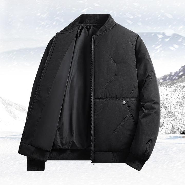 Herren isolierte Quilted-Bomberjacke mit Softshell-Außenmaterial, wärmender Thermofütterung und Druckknopf-Eingrifftaschen Drune