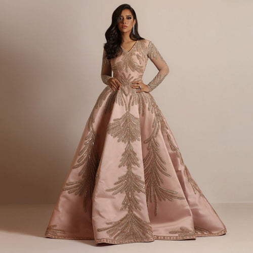 Damen Glamouröses Abendkleid mit schimmernden Pailletten und tiefem V-Ausschnitt Drune