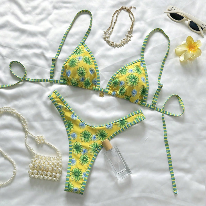 Damen Triangel-Bikini mit verspieltem Karomuster Drune