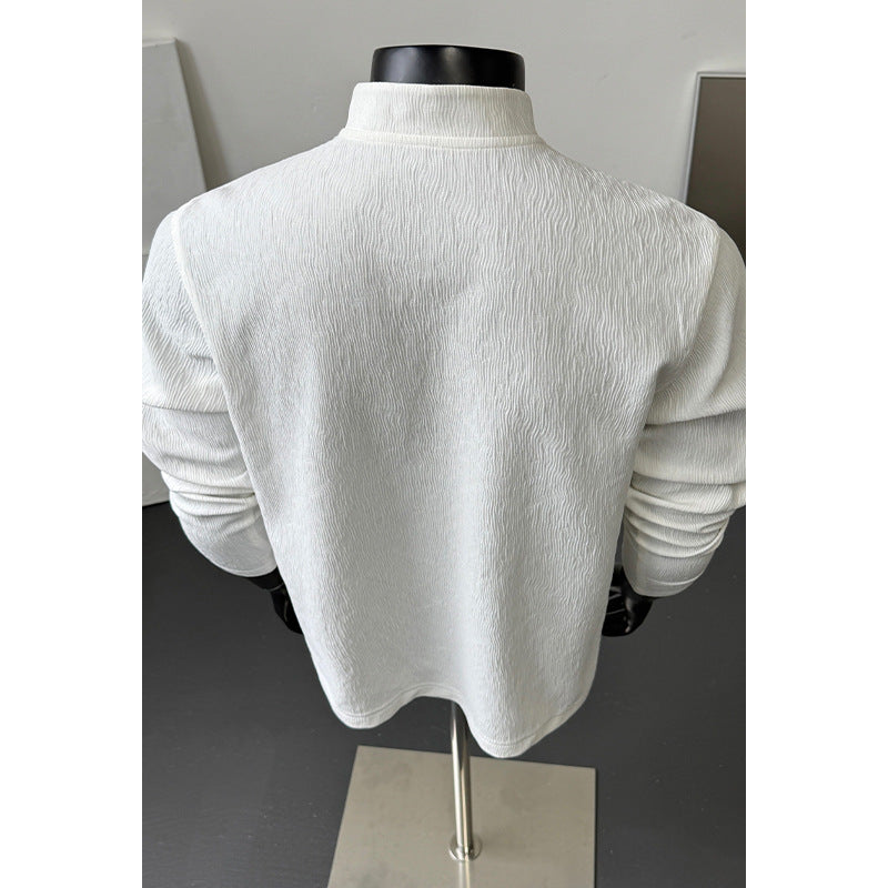 Herren Hochwertiger langärmeliger Pullover mit Knopfleiste Drune