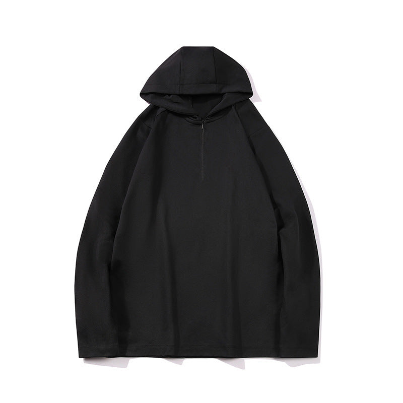 Herren Leichter Halbzip-Kapuzenpullover im Oversize-Relaxed-Fit aus technischem Jersey Drune