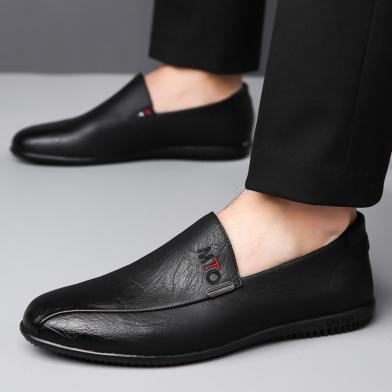 Herren Eleganter Lederoptik-Slipper mit flexibler Noppen-Gummisohle Drune