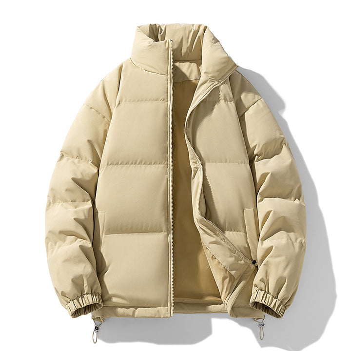 Herren Gepolsterte Pufferjacke mit hohem Stehkragen, winddichter Außenlage und verstellbarem Kordelzugsaum Drune