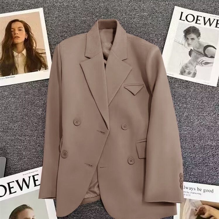 Damen eleganter, taillierter Doppelreiher-Blazer mit kreativem Schnitt Drune