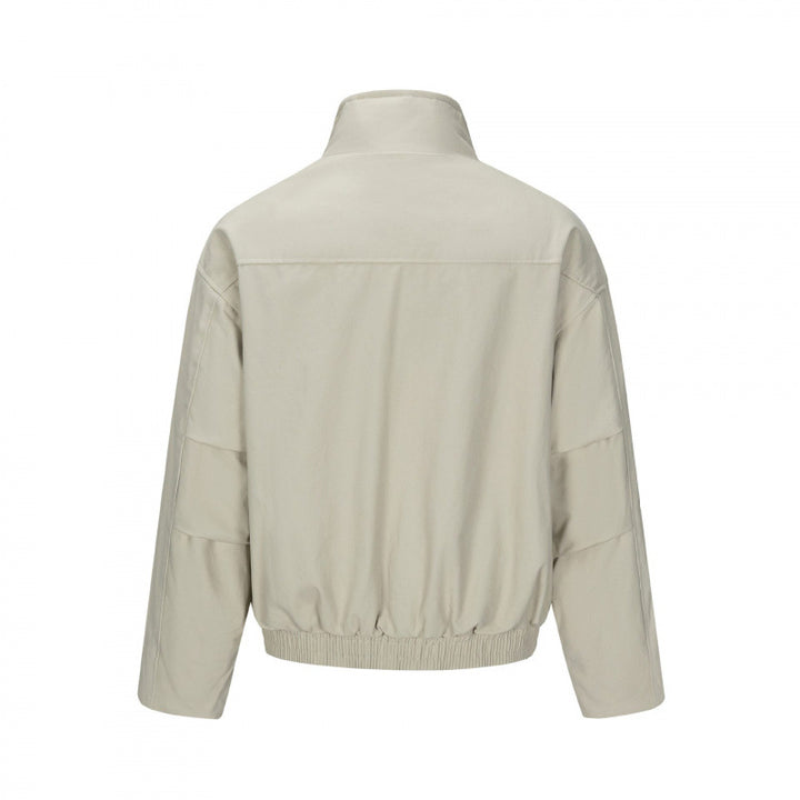 Herren Asymmetrische Kurzjacke mit Stehkragen, gesteppter Frontblende und elastischem Saum Drune