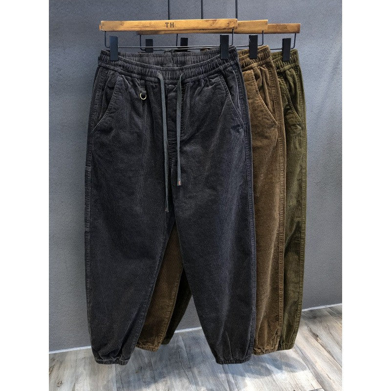 Herren Bequeme Cord-Hose mit elastischem Bund Drune