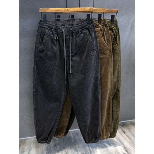 Herren Bequeme Cord-Hose mit elastischem Bund Drune