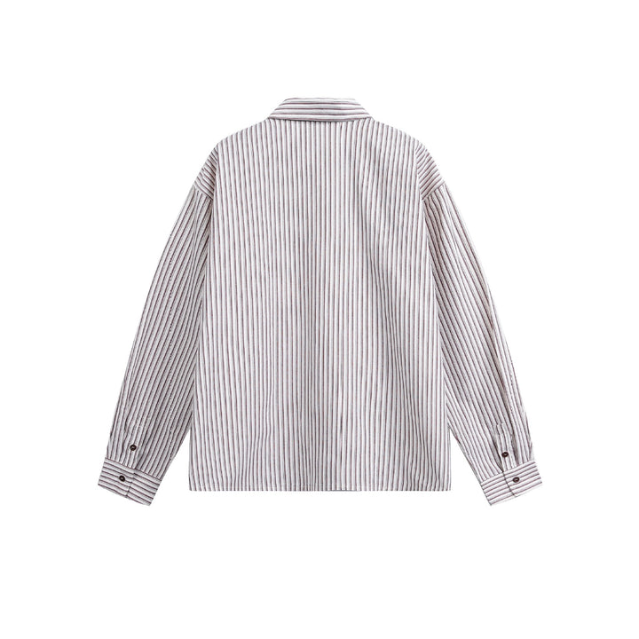 Herren Gestreiftes Overshirt mit Zwei‑Wege‑Reißverschluss und Brusttasche Drune