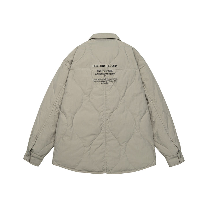 Herren Gesteppte Oversize-Hemdjacke mit Steppung, Druckknöpfen und Brusttaschen Drune