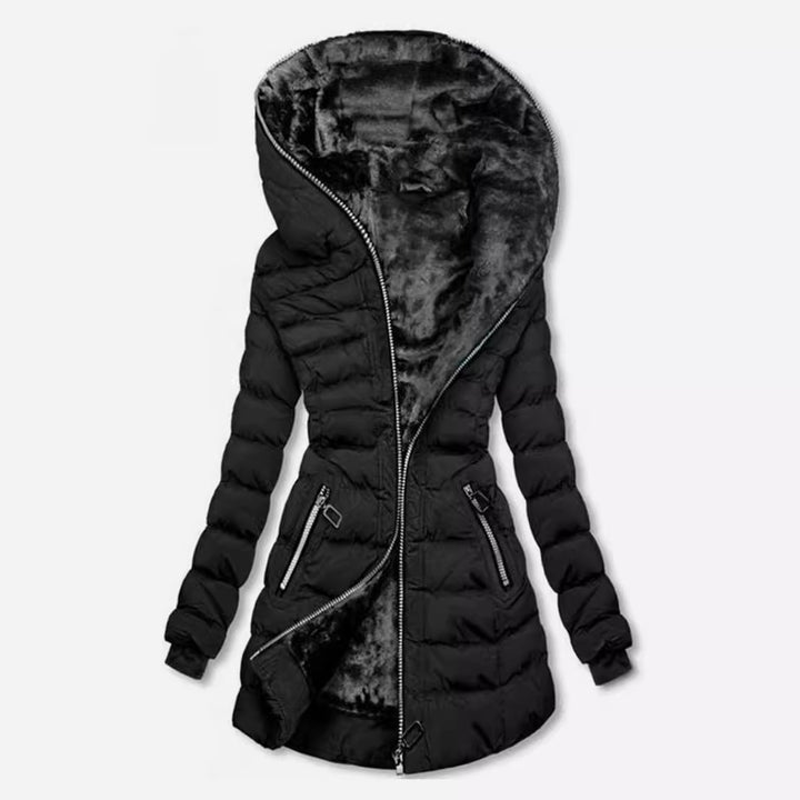 Damen gesteppte Winterjacke mit luxuriösem Futter und modischem hohem Kragen Drune