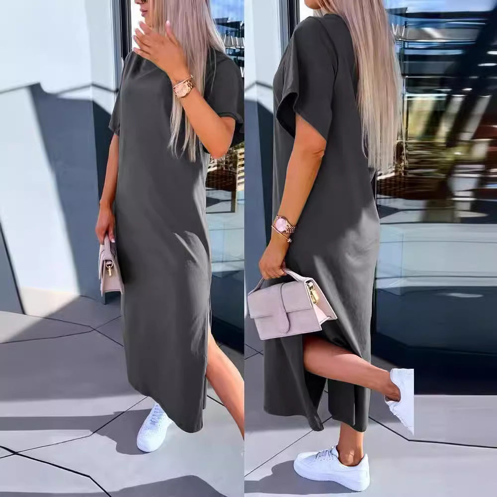 Frauen Freizeit Maxi Kleid Drune