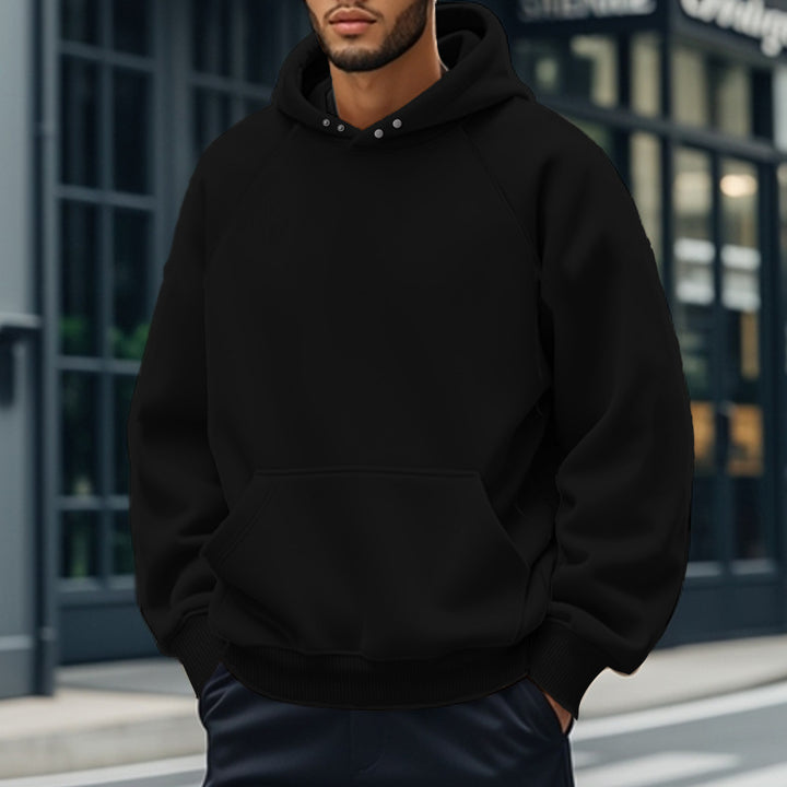 Herren oversized Kapuzenpullover aus weichem Baumwollmix mit Kangaroo-Tasche Drune