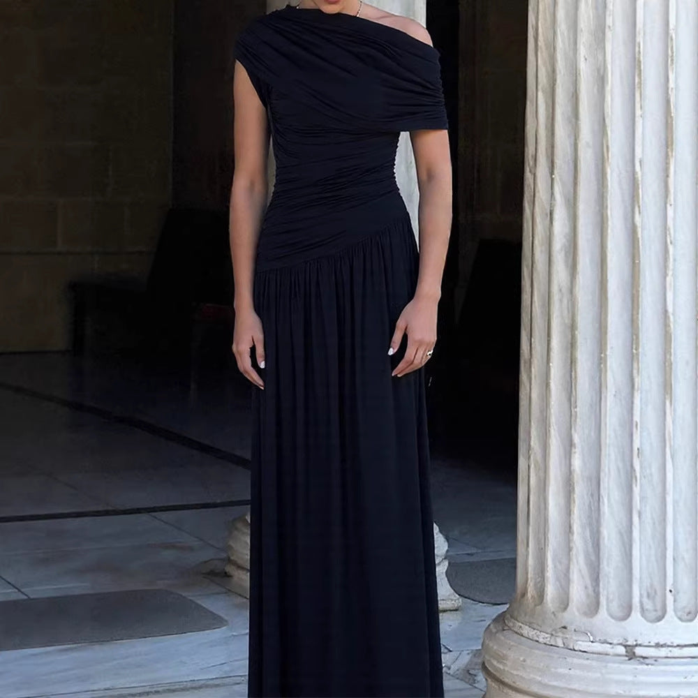 Damen Elegantes Wickel-Maxikleid mit asymmetrischem Schnitt und hochwertigem Jersey Drune