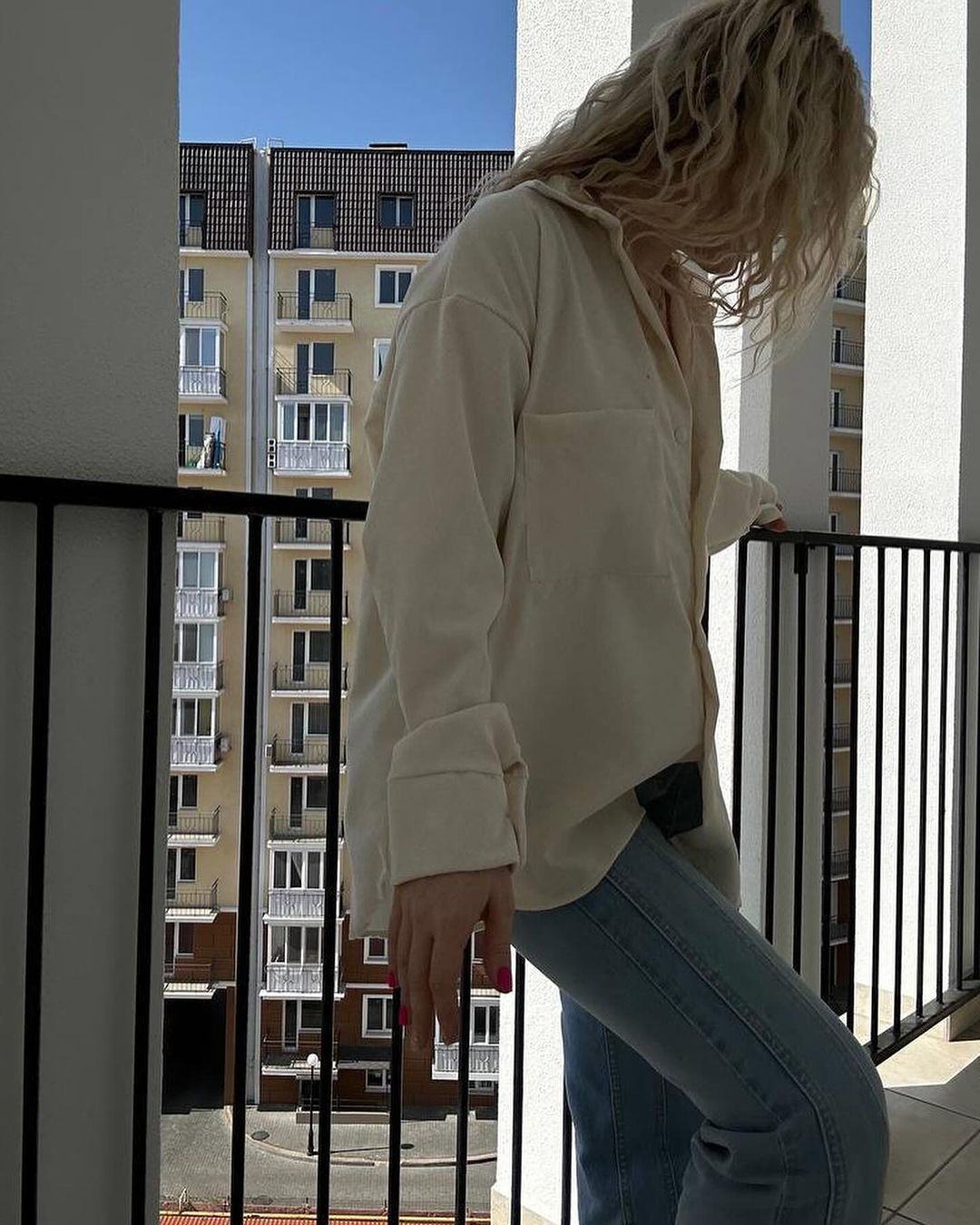 Damen lässige Hemdjacke aus weich strukturiertem Material Drune