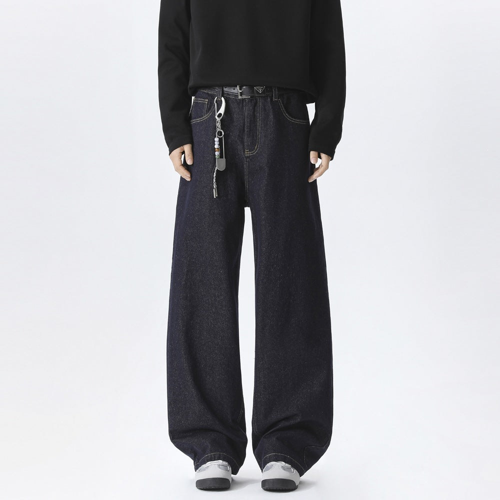 Herren Baggy-Jeans im Ultraweiten Denim-Schnitt mit hoher Leibhöhe & Deep‑Cuff-Optik Drune