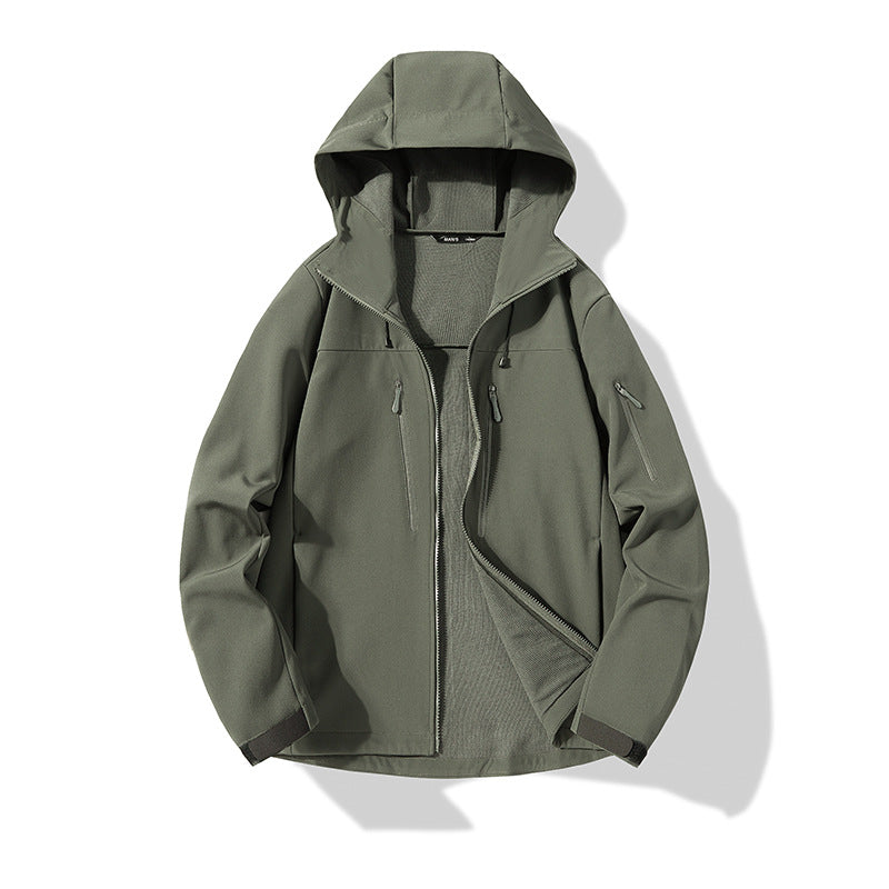 Herren Softshell-Kapuzenjacke mit winddichter Membran, atmungsaktivem Futter und Multifunktions-Taschen Drune