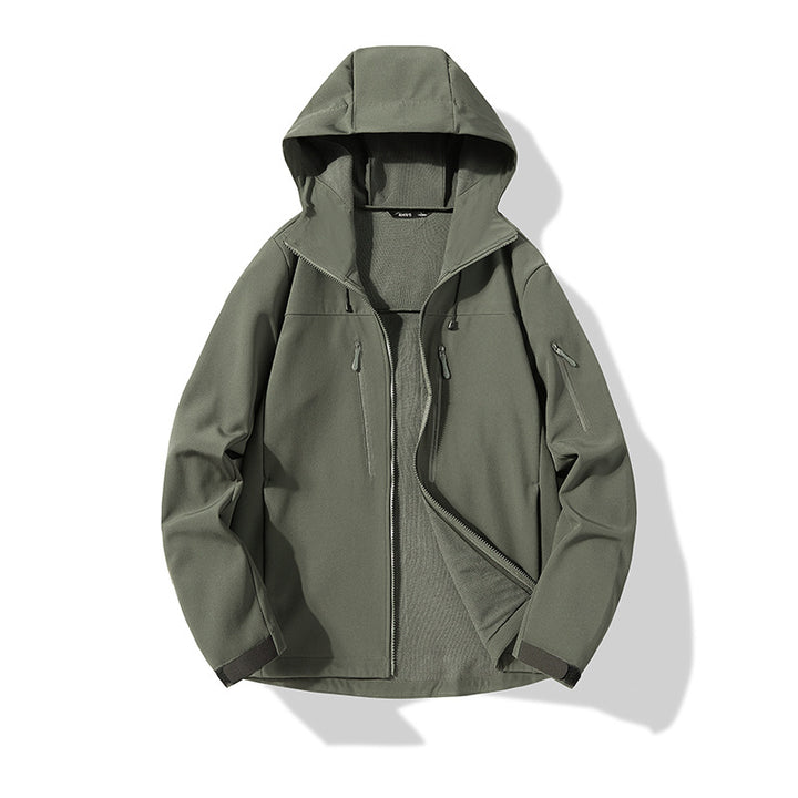 Herren Softshell-Kapuzenjacke mit winddichter Membran, atmungsaktivem Futter und Multifunktions-Taschen Drune