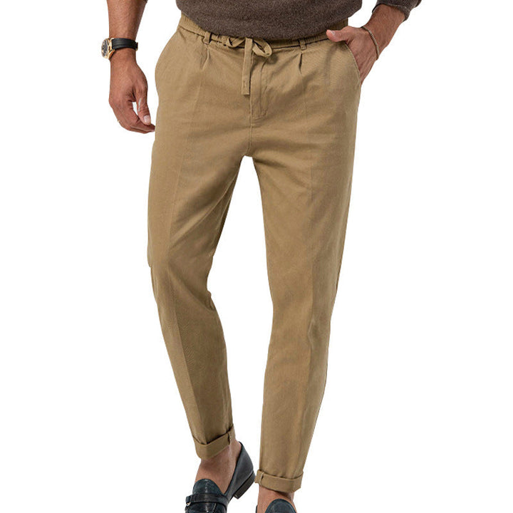 Herren Elegante Leinenhose mit elastischem Bund und praktischen Taschen Drune