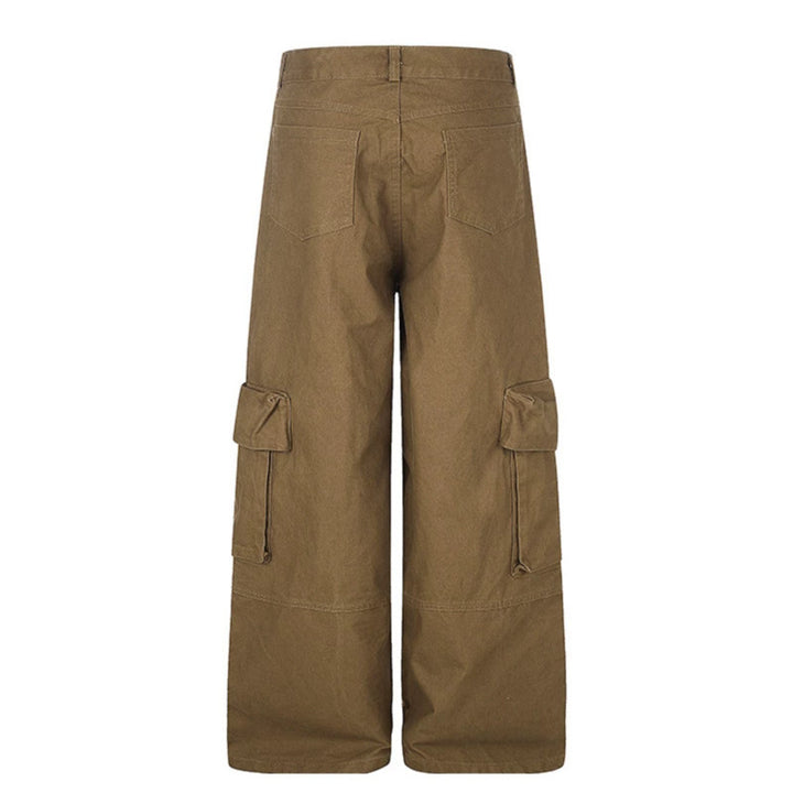 Damen weite Cargo‑Culotte‑Hose mit Graffiti‑Print und großen Klappentaschen Drune