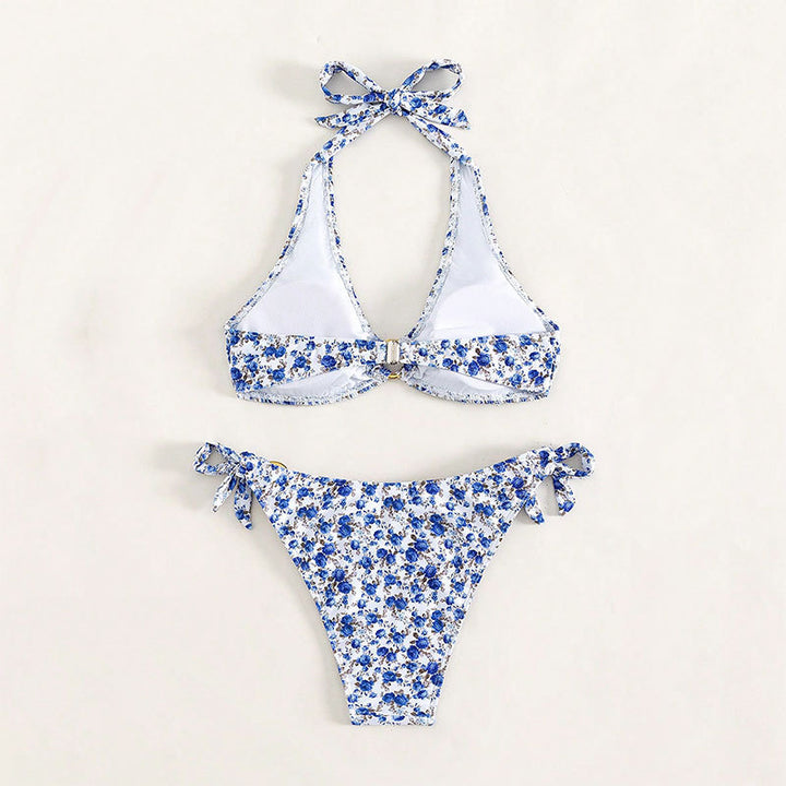 Damen Triangel-Bikini mit verstellbaren Trägern und floralem Design Drune