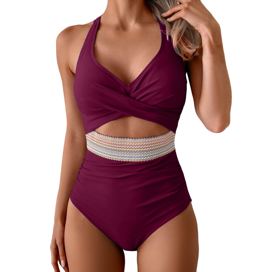 Damen Einteiliges Badeoutfit mit innovativer Wickeloptik Drune