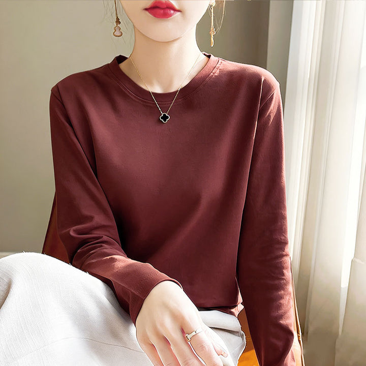 Damen Rundhals Langarmshirt Drune