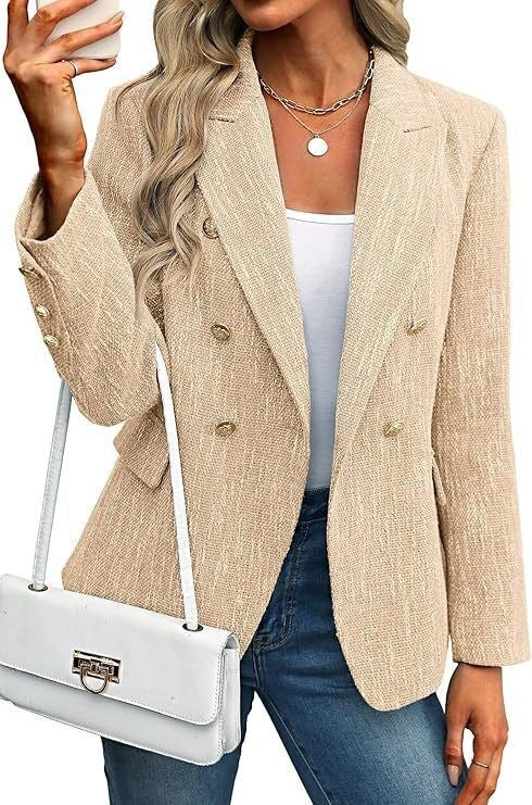 Damen Modische Doppelreihige Blazerjacke