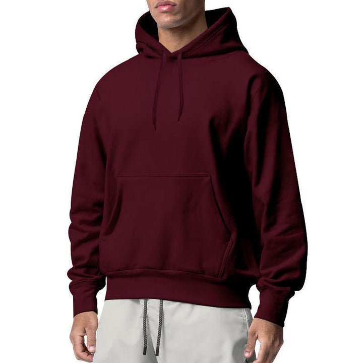Herren nan Premium-Kapuzenpullover mit Kängurutasche, innen angerautem Fleece, verstärkter Nackennaht und geripptem Saum Drune