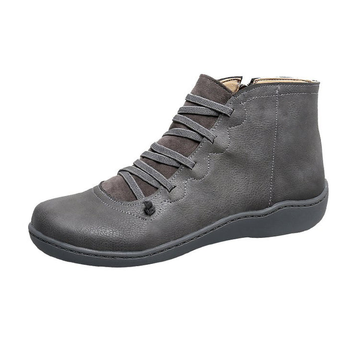 Damen Komfort-Ankleboot mit elastischer Schnürung und ergonomischer Komfortsohle Drune