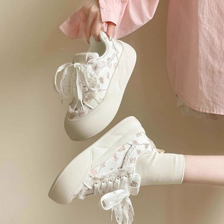 Damen Sportliche Freizeitsneaker mit einzigartigen Tiermotiven und praktischen Schnürdetails Drune